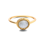 Bague Aigue Marine Labradorite Rêve Bleu Argent Plaqué Or - Biloria