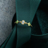 Bague Aigue Marine Péridot Argent Plaqué Or 14k - Biloria