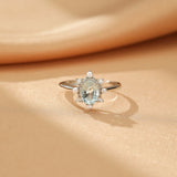 Bague Aigue marine Perles Zircons - Argent 925 Ajustable - Biloria