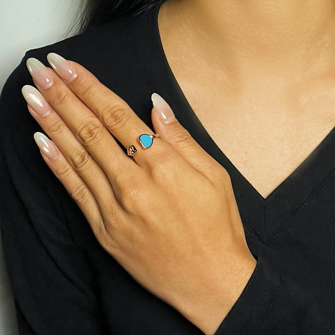 Bague Amazonite Cœur – Apaisement et Émotions - Biloria