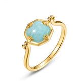 Bague Amazonite Cristal de Roche Réversible - Danse des Étoiles - Biloria