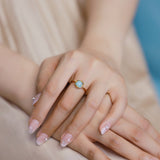 Bague Amazonite Cristal de Roche Réversible - Danse des Étoiles - Biloria
