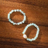 Bague Amazonite Perle Élastique – Bijou Apaisant Océan - Biloria
