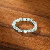 Bague Amazonite Perle Élastique – Bijou Apaisant Océan - Biloria