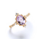 Bague Améthyste 13 mm Argent Plaqué Or – Sérénité Royale - Biloria