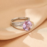 Bague Améthyste Argent 925 – Pierre Naturelle 10 mm Ajustable - Biloria