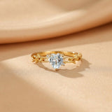 Bague Améthyste Cœur Argent Plaqué Or – Bijou Tendance Bureau - Biloria