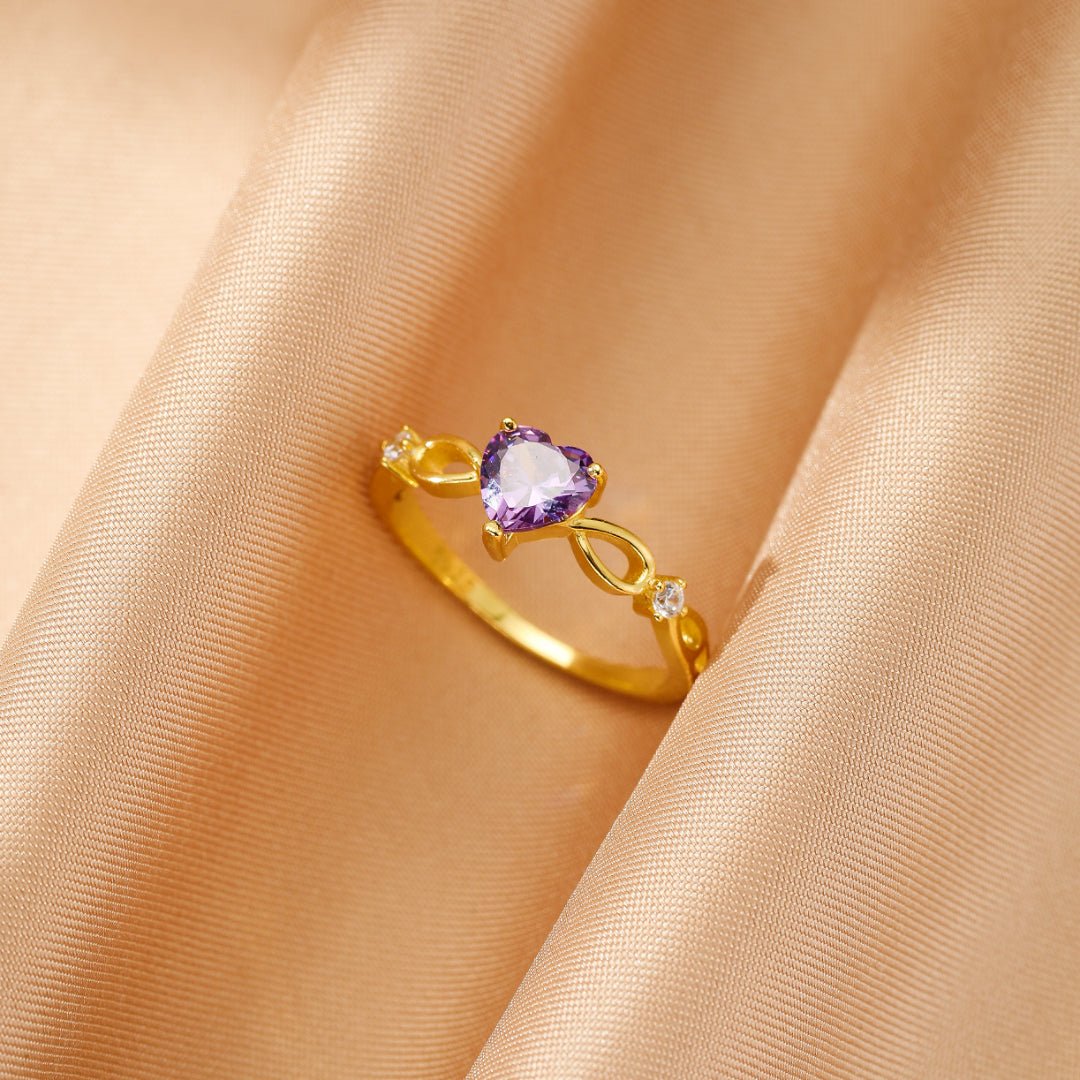 Bague Améthyste Cœur Infini – Argent Massif - Biloria