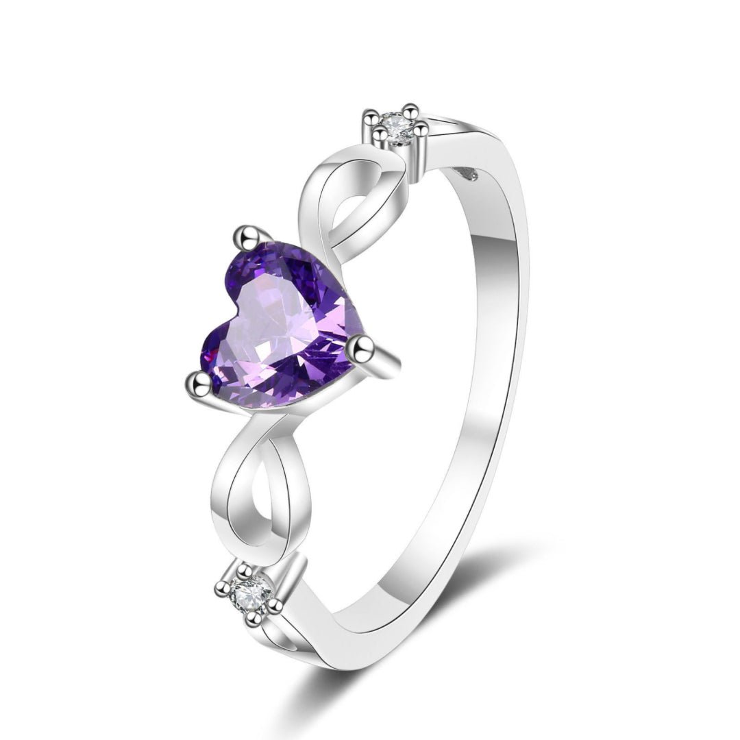 Bague Améthyste Cœur Infini – Argent Massif - Biloria