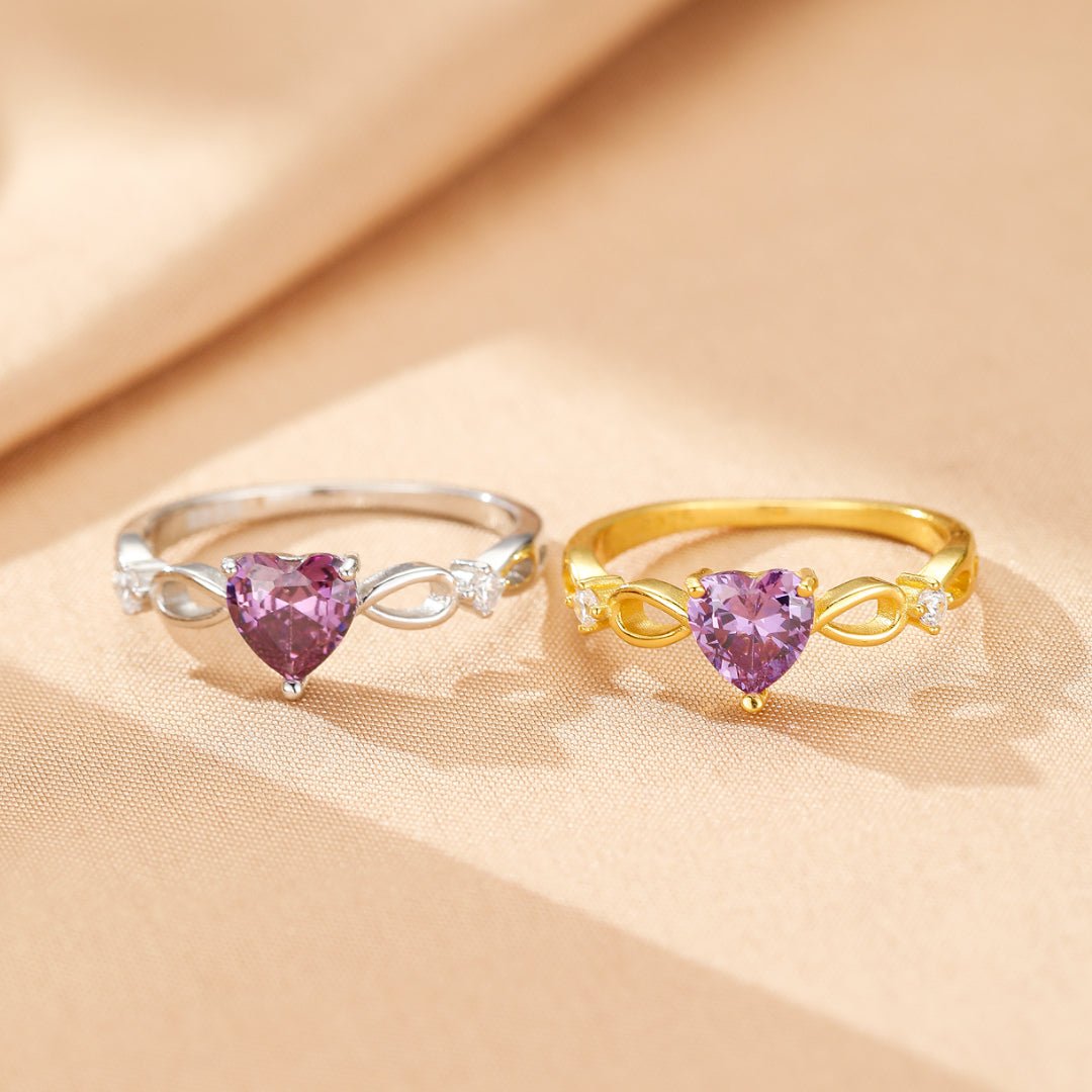 Bague Améthyste Cœur Infini – Argent Massif - Biloria
