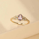 Bague Améthyste en Argent Plaqué Or pour Sérénité - Biloria