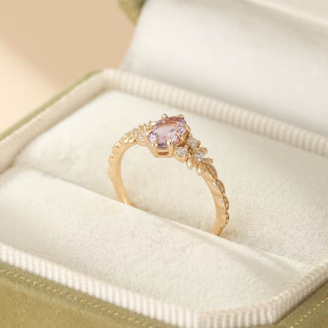 Bague Améthyste en Argent Plaqué Or pour Sérénité - Biloria
