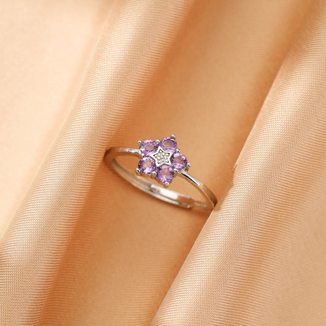 Bague Améthyste Étoile Intérieure Argent 925 - Biloria