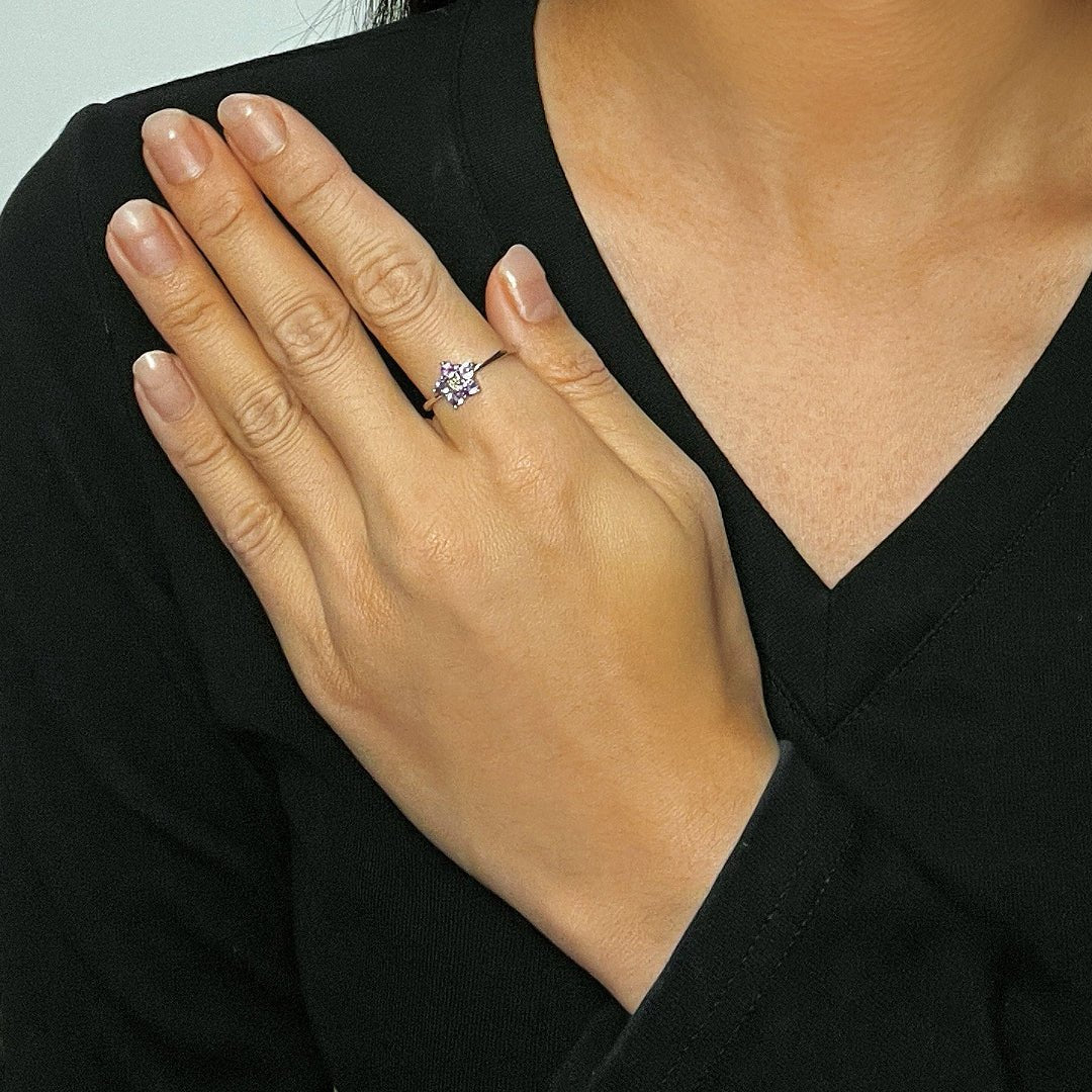 Bague Améthyste Étoile Intérieure Argent 925 - Biloria