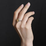Bague Améthyste ou Citrine ajustable – Argent 925 motif floral - Biloria