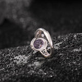Bague Améthyste ou Citrine ajustable – Argent 925 motif floral - Biloria