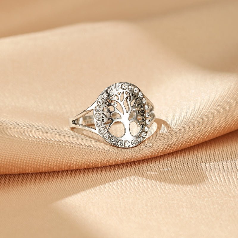 Bague Arbre de Vie Ajustable – Symbole de Nature et Lumière - Biloria