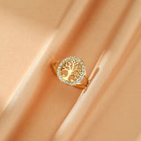 Bague Arbre de Vie Ajustable – Symbole de Nature et Lumière - Biloria