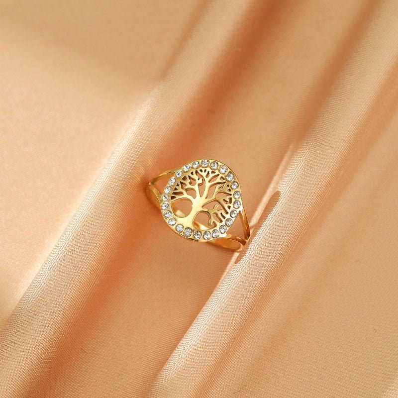 Bague Arbre de Vie Ajustable – Symbole de Nature et Lumière - Biloria