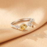 Bague Argent avec Citrine et Étoile – Bijou Déco Bureau - Biloria