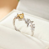 Bague Argent avec Citrine et Étoile – Bijou Déco Bureau - Biloria