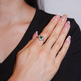 Bague Argent S925 Émeraude Trèfle Porte-Bonheur - Biloria