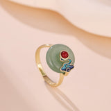 Bague Aventurine avec Nuage et Perles Symboliques - Biloria