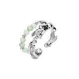 Bague Aventurine Bambou Argent 925 Ajustable - Cadeau Nature - Biloria