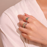 Bague Aventurine Bambou Argent Ajustable Force Sérénité - Biloria