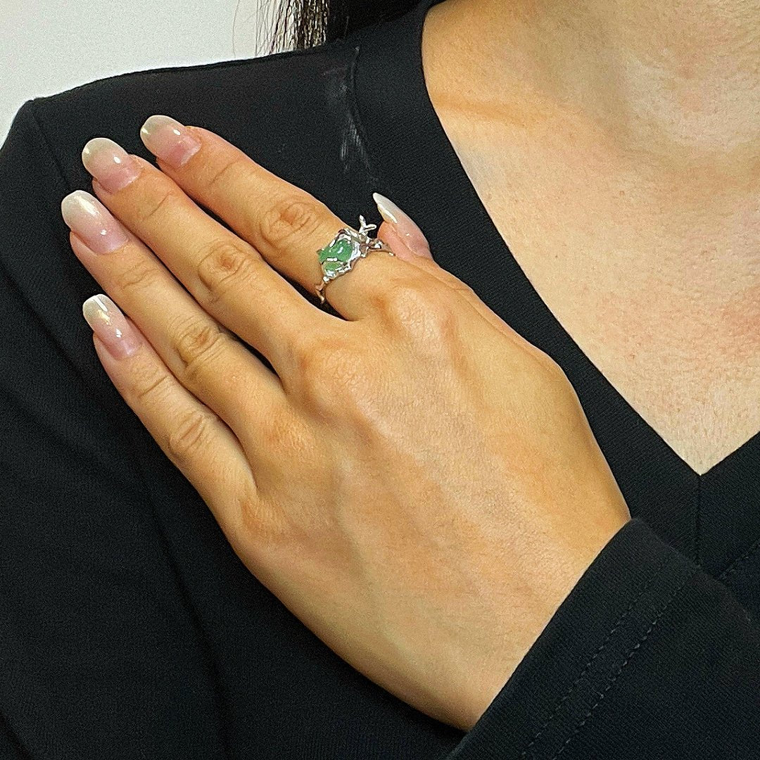 Bague Aventurine Fleur Sauvage – Bijou Argent Tendance Bureau - Biloria