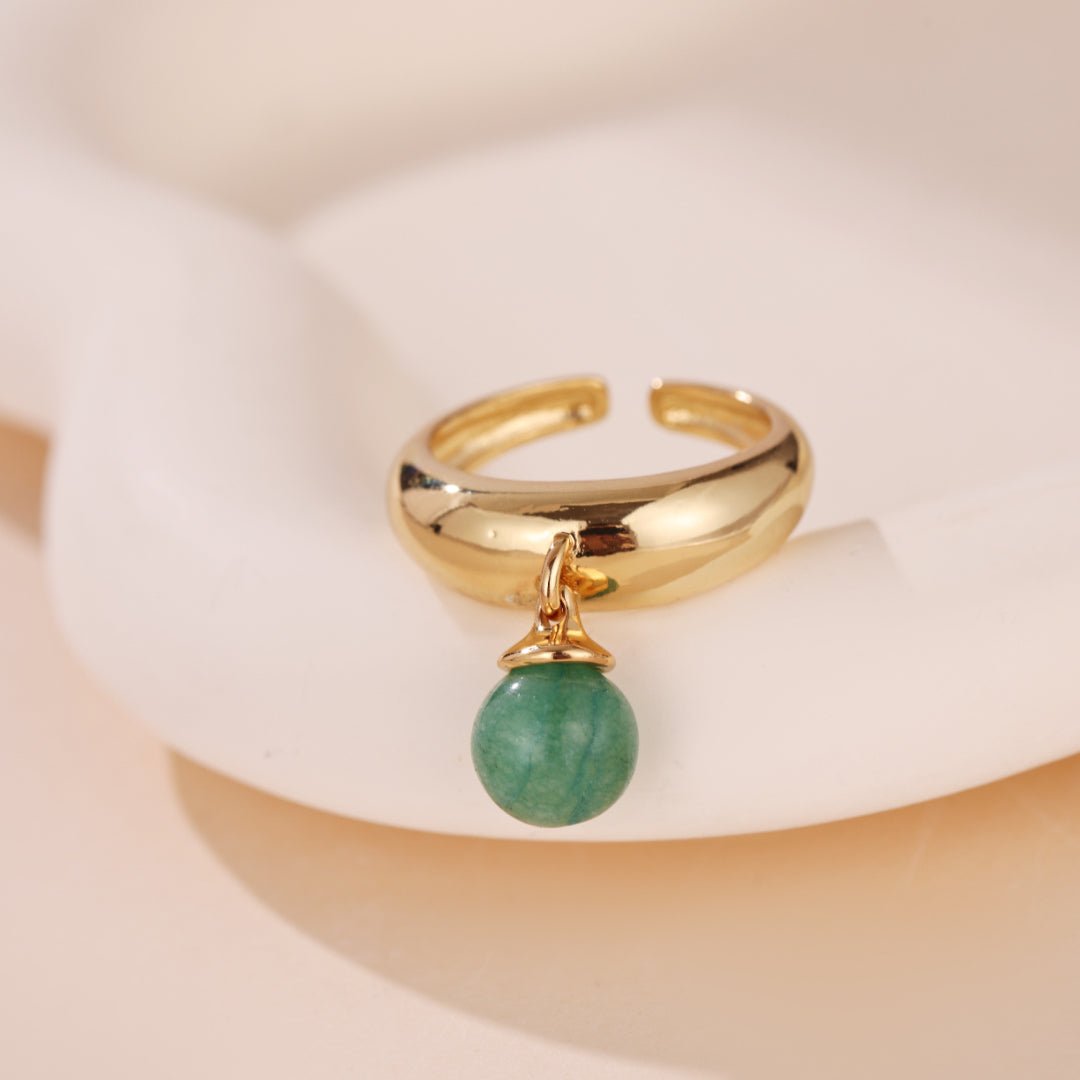Bague Aventurine Verte – Pierre Naturelle Goutte Sérénité - Biloria
