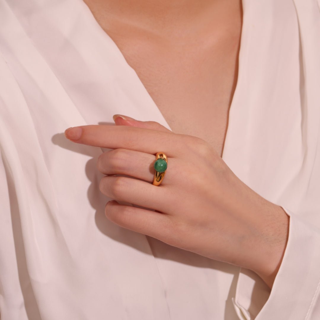 Bague Aventurine Verte – Pierre Naturelle Goutte Sérénité - Biloria