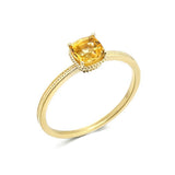 Bague Citrine Argent Plaqué Or – Vertus Énergétiques - Biloria