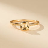 Bague Citrine Argent Plaqué Or – Vertus Énergétiques - Biloria