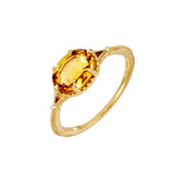 Bague Citrine en Argent Plaqué Or – Vertus et Énergie - Biloria
