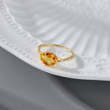 Bague Citrine en Argent Plaqué Or – Vertus et Énergie - Biloria