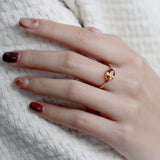Bague Citrine en Argent Plaqué Or – Vertus et Énergie - Biloria