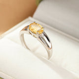 Bague Citrine Flamme Solaire Argent 925 - Biloria