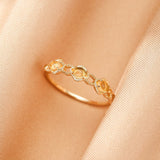 Bague Citrine Pierre Lumière Dorée Spirituelle Argent Plaqué Or - Biloria