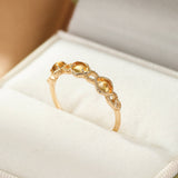 Bague Citrine Pierre Lumière Dorée Spirituelle Argent Plaqué Or - Biloria