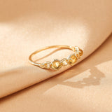 Bague Citrine Pierre Lumière Dorée Spirituelle Argent Plaqué Or - Biloria
