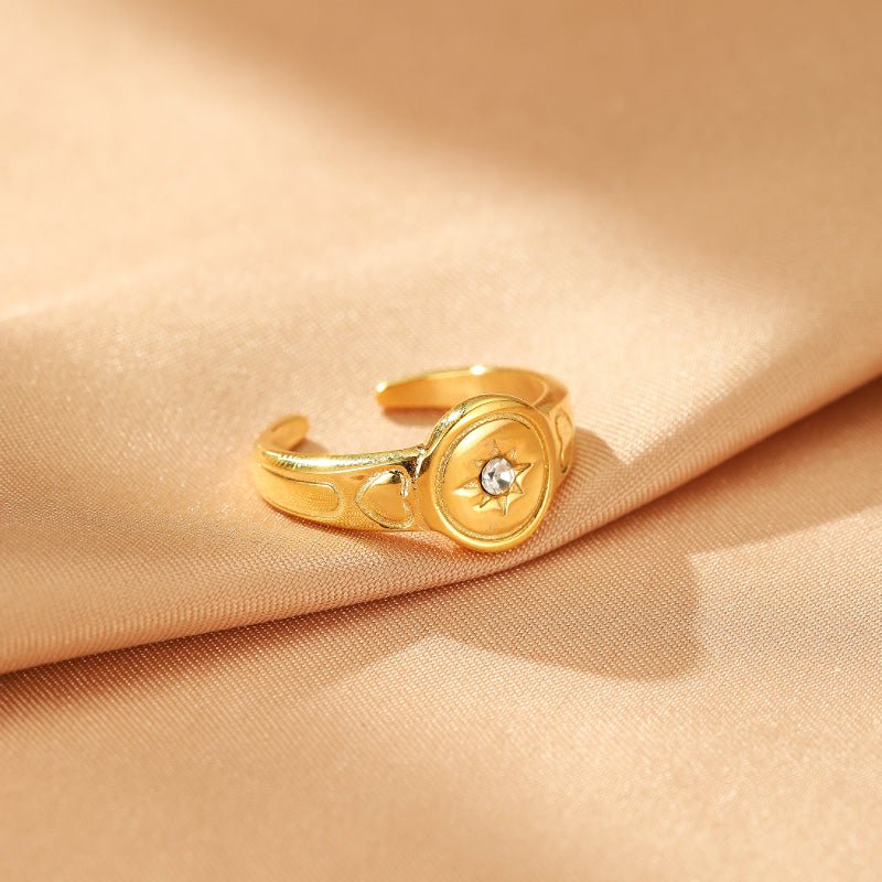 Bague Cœur Ajustable – Symbole d'Amour et d'Étoile - Biloria