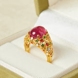 Bague Cornaline Étoile Flamboyante – Argent 925 et Émail - Biloria