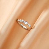 Bague couple ajustable avec motif astral et émail bleu - Biloria