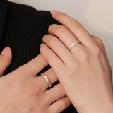 Bague Couple Argent 925 avec Cœur Enlacé Doré - Bijou Amour Harmonie - Biloria