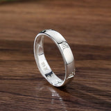 Bague Couple Argent Six Mantras Sacrés Ajustable - Biloria