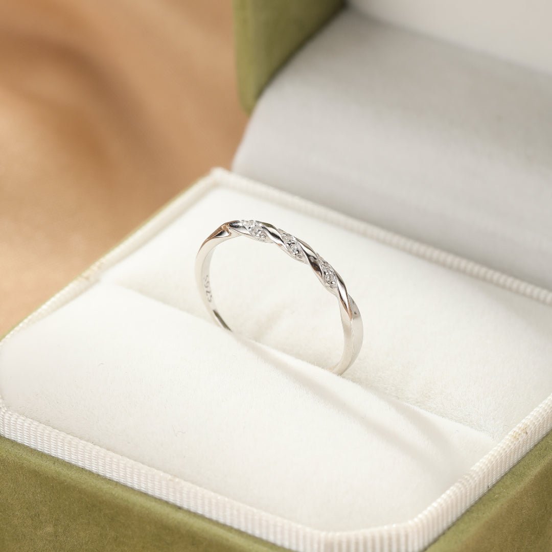 Bague Couple Cœur Entrelacé Argent 925 Ajustable - Biloria