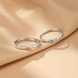 Bague Couple Cœur Entrelacé Argent 925 Ajustable - Biloria