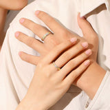 Bague couple Lune et Soleil argent S999 ajustable - Biloria