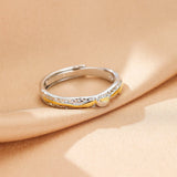 Bague couple Lune et Soleil argent S999 ajustable - Biloria